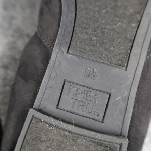 Time and Tru Shoes Womens 9.5 Flats D'Orsay Slip On Pointed Toe Black Fabric - Picture 11 of 11
